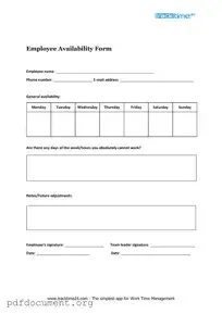 Fill Out Your Employee Availability Form