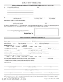 Fill Out Your Employment verification form Form
