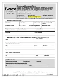 Fill Out Your Everest University Transcript Form