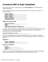 Attorney-Approved Livestock Bill of Sale Template
