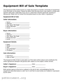 Attorney-Approved Equipment Bill of Sale Template