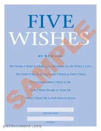 Fill Out Your 5 Wishes Document Form