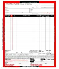 Fill Out Your Hazard Bill Of Ladden Form