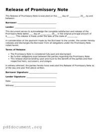 Attorney-Approved Release of Promissory Note Template