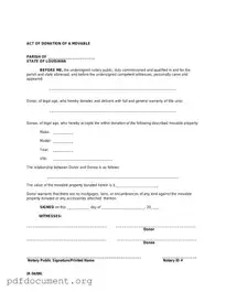 Fill Out Your Louisiana act of donation Form