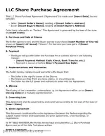 Attorney-Approved LLC Share Purchase Agreement Template