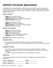 Attorney-Approved Vehicle Purchase Agreement Template