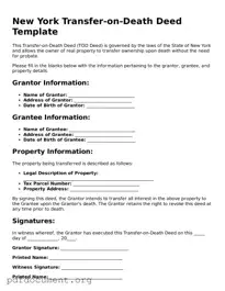 Blank Transfer-on-Death Deed Form for New York State