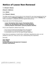 Attorney-Approved Notice of Lease Non-Renewal Template