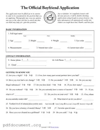 Fill Out Your Boyfriend application form Form