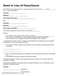 Attorney-Approved Deed in Lieu of Foreclosure Template