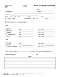 Fill Out Your Proof Of Vaccination Dog Form