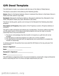 Attorney-Approved Gift Deed Template