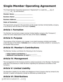 Attorney-Approved Single-Member Operating Agreement Template