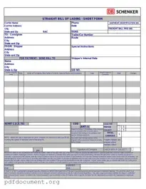 Fill Out Your Straight Bill Of Lading Form