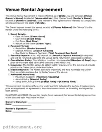 Attorney-Approved Venue Rental Agreement Template