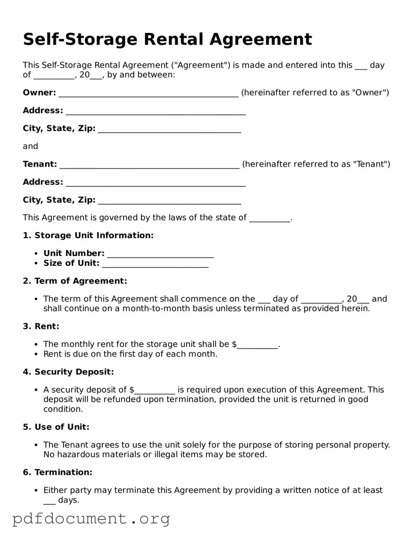 Attorney-Approved Self-Storage Rental Agreement Template