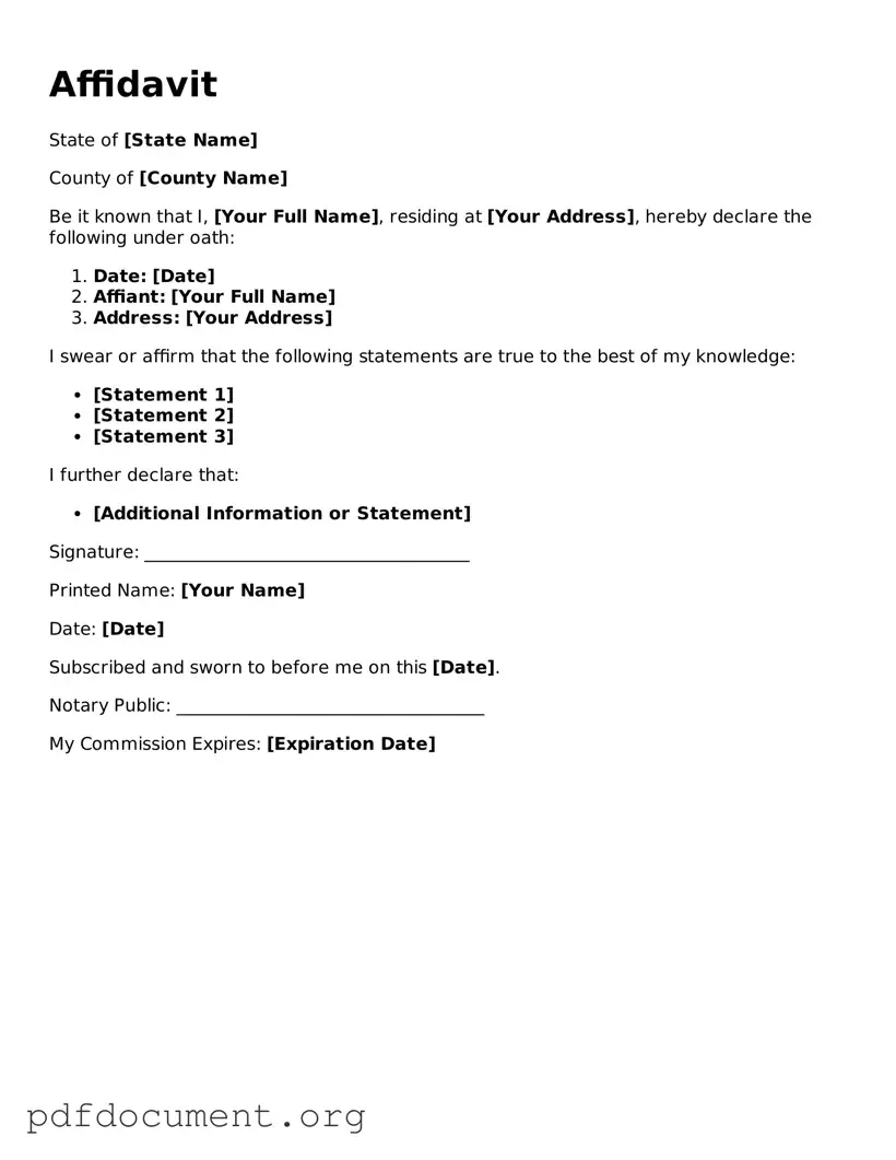 Attorney-Approved Affidavit Template