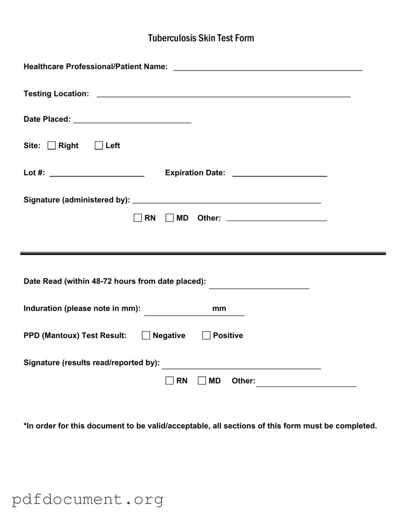 Fill Out Your Tb Test Form