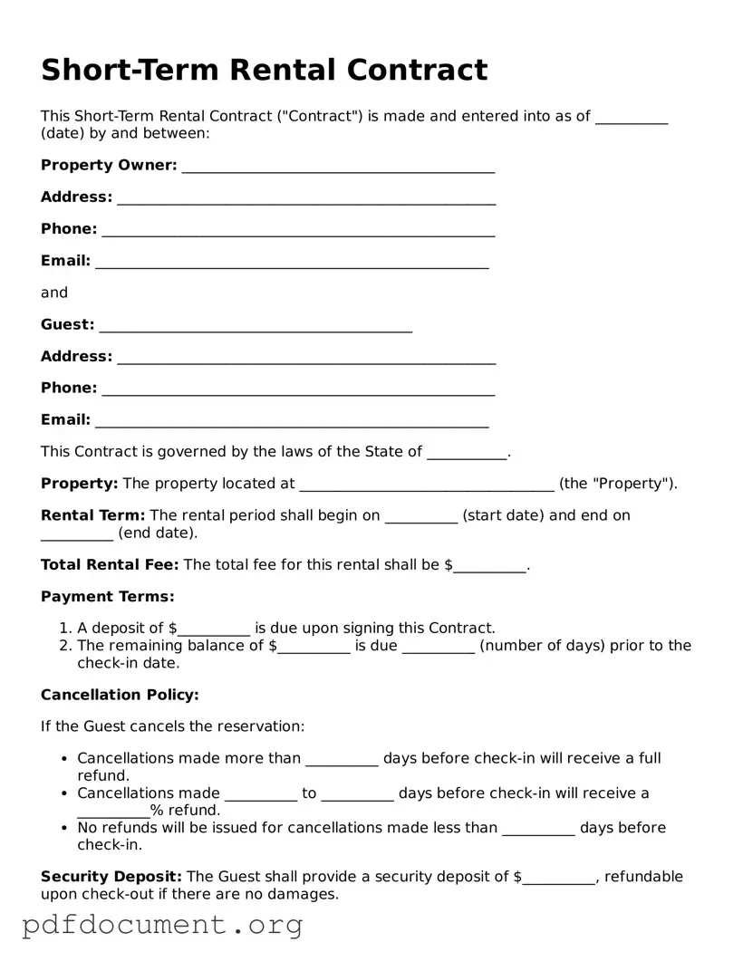 Attorney-Approved Short-Term Rental Contract Template