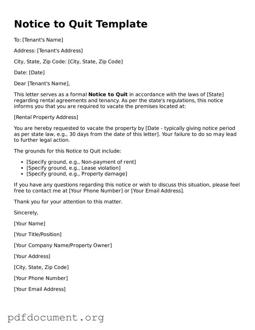 Attorney-Approved Notice to Quit Template