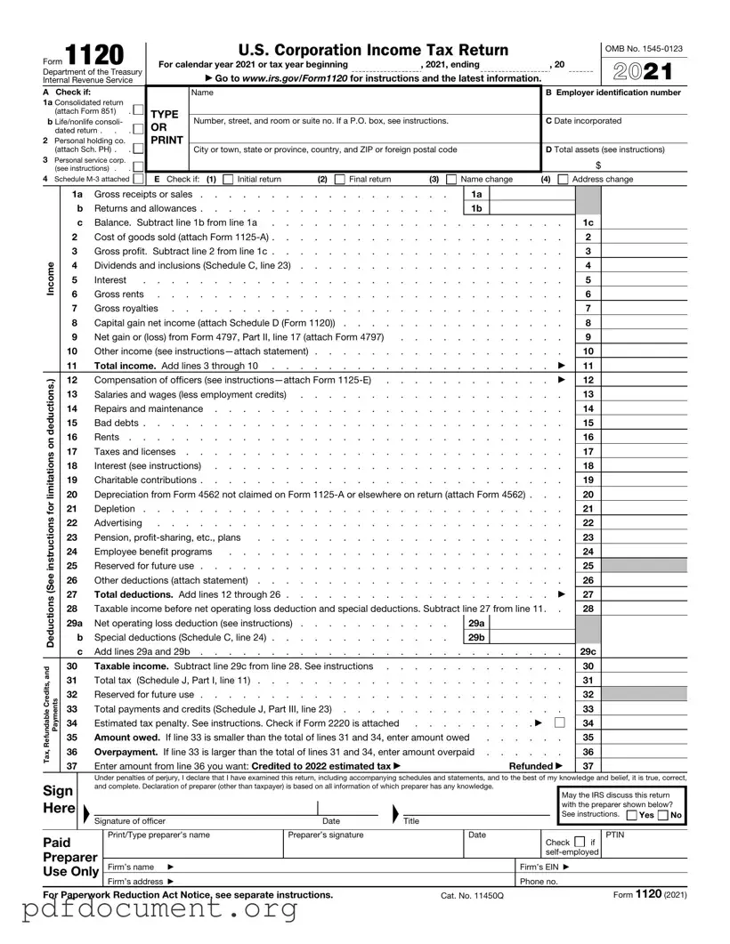 Fill Out Your IRS 1120 Form