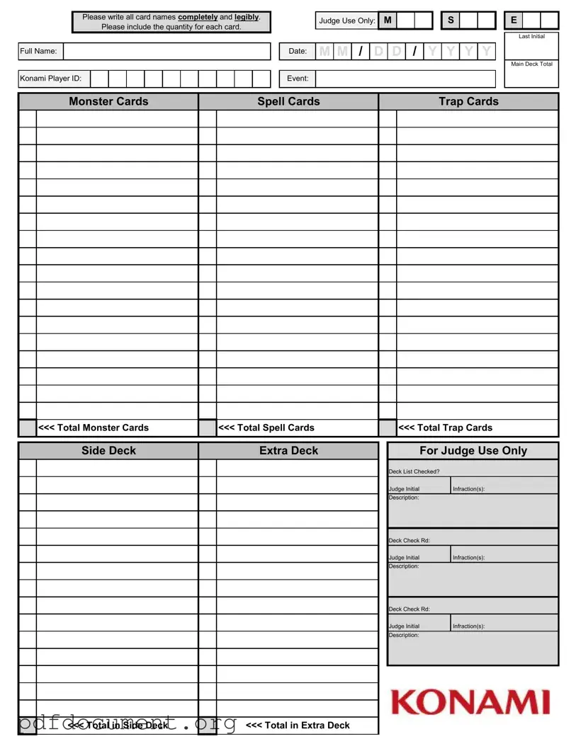 Fill Out Your Konami Decklist Form